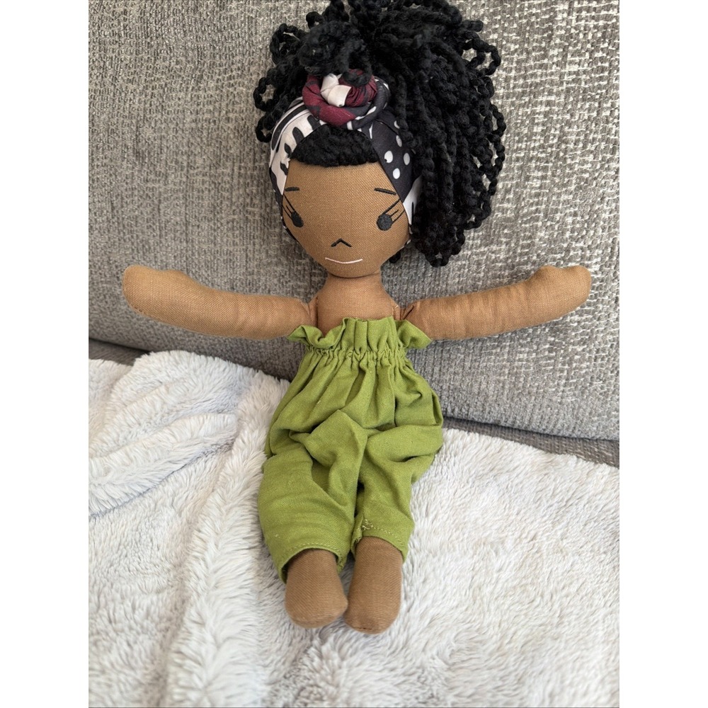 Harperiman Handmade Linen Doll 14" Imani,‎ no bag -A RARE Find! EUC